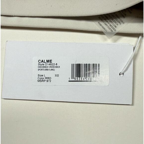 Johnny Was Calme Cross Back Cami Sports Bra in Red Large L NWT - Picture 3 of 3